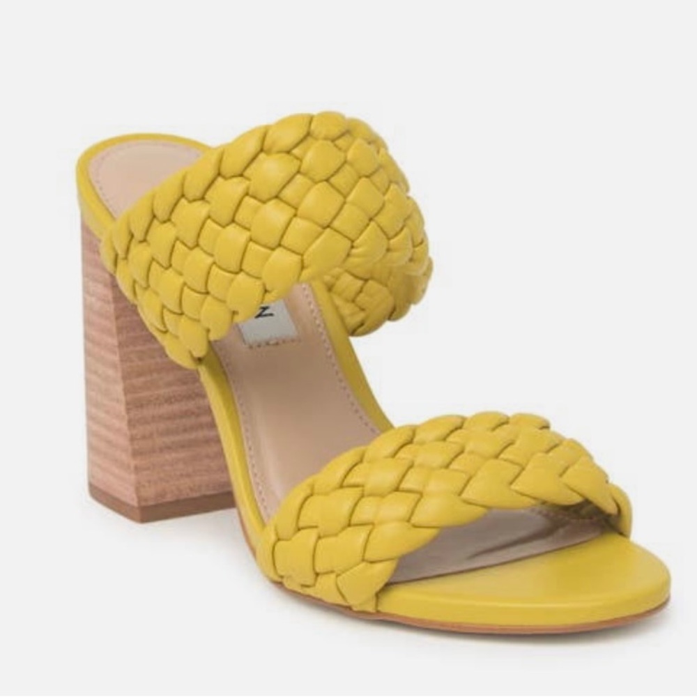 Steve Madden Yellow Braided Block Heal Mule 7.5